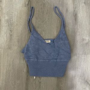 Knit blue tank top
